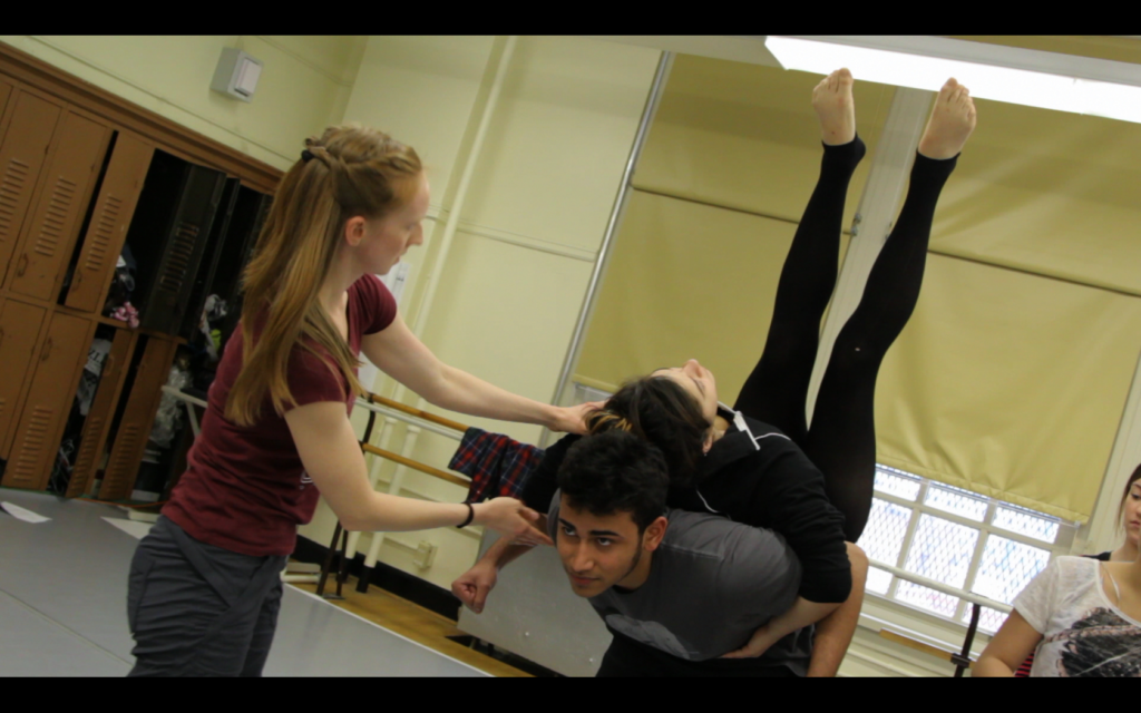 annika sheaff teaching two young dancers