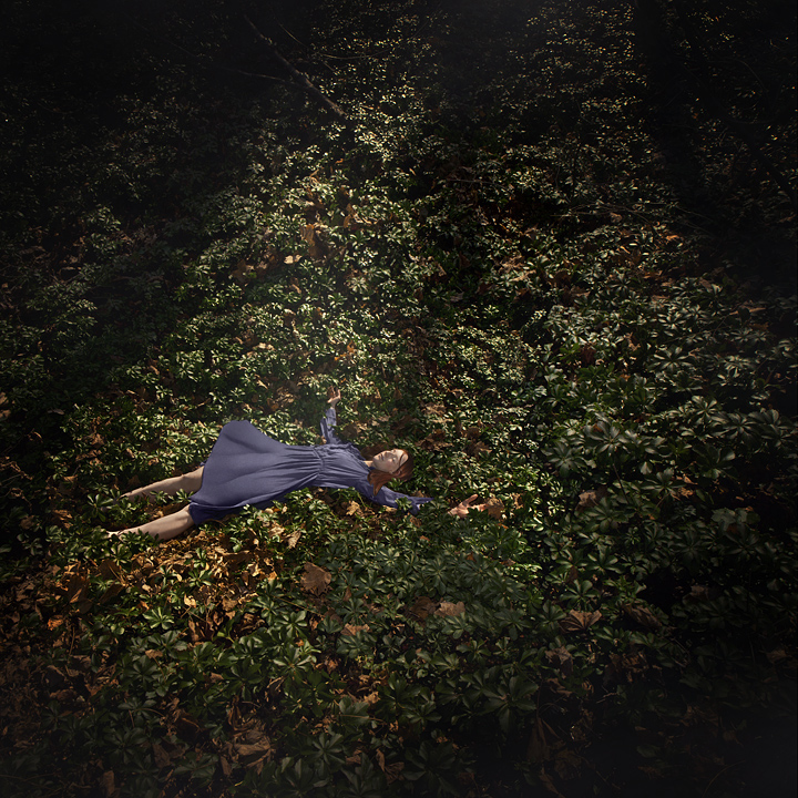 annika sheaff lying in a field of flowers